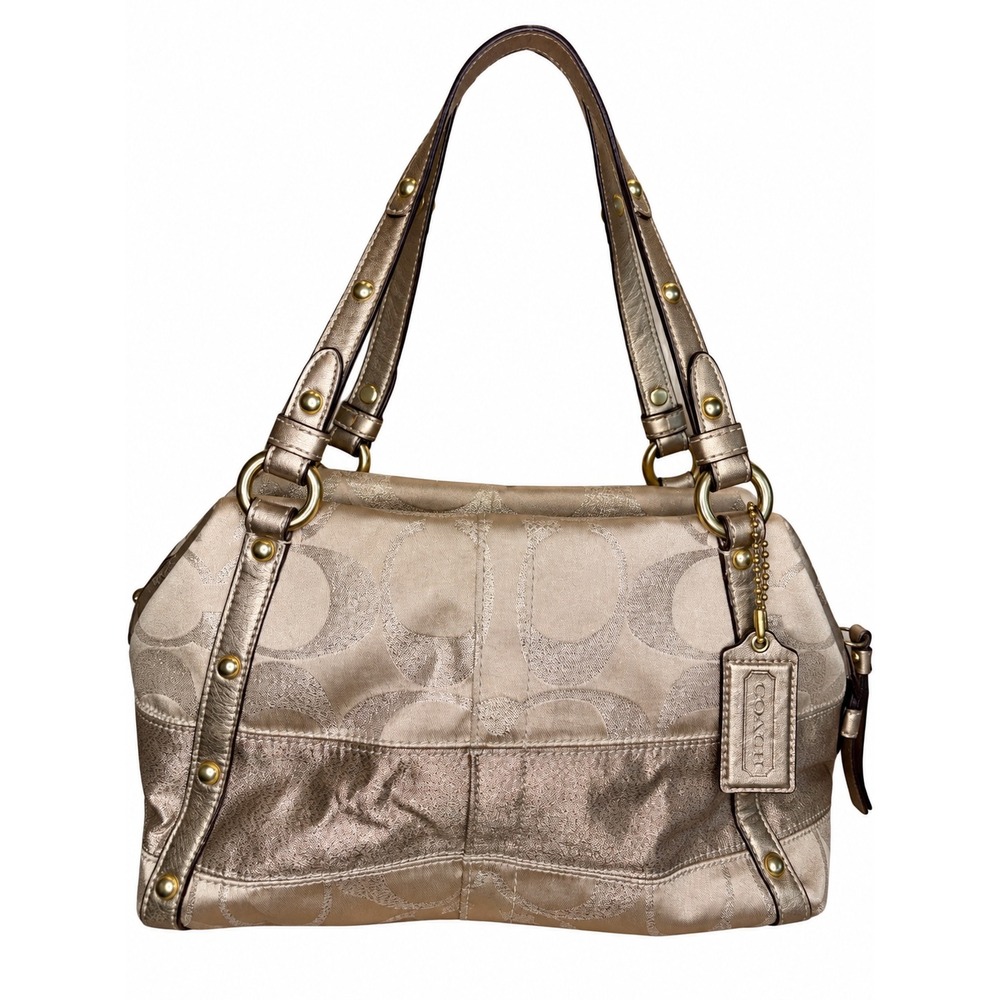 Coach Signature Hampton Satchel Gold Handbag 2012